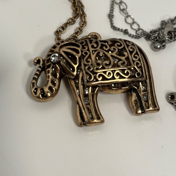 5 Piece Elephant Costume Jewelry lot -Brooch Bracelets Necklaces - Boho Safari - Picture 6 of 11